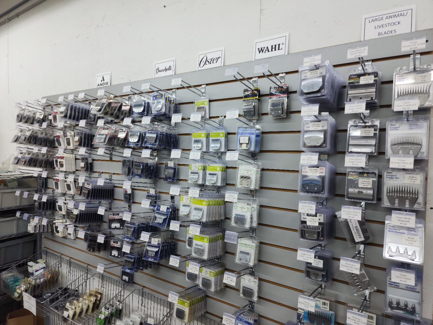 Wahl, Bucchelli, Andis, and Oster clipper blades for sale in Precision Sharpening