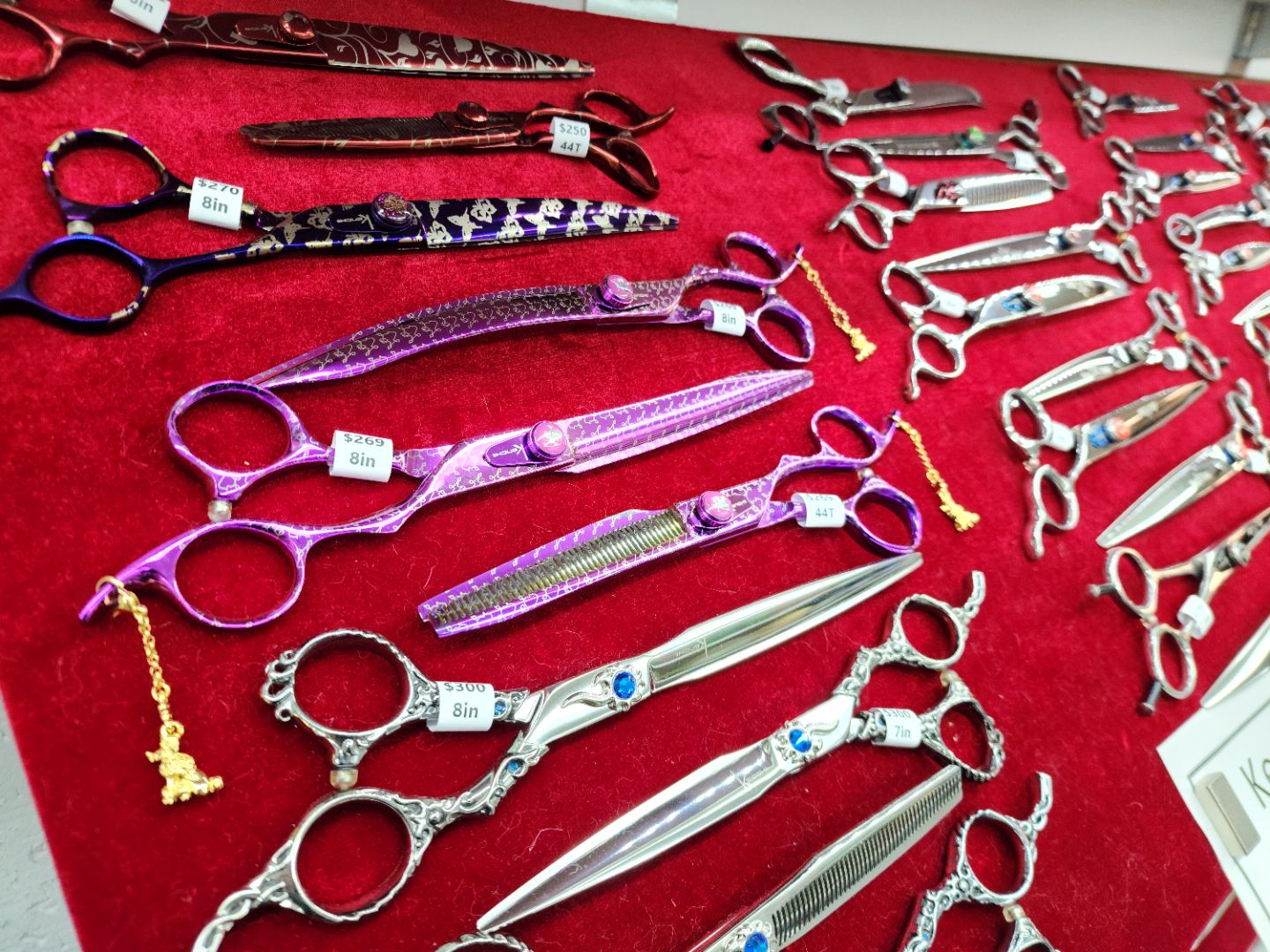 Dog grooming shears and hairdressing scissors in Precision Sharpening